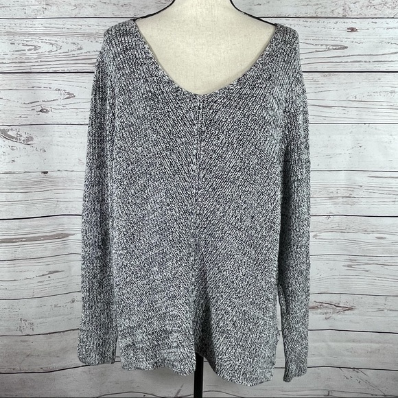 Style & Co. Sweaters - Style & Co Sweater Long Sleeve Stretch V-Neck Hi-Low Marled